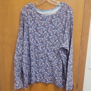 Croft & Barrow Blue and Cream Classic Tee